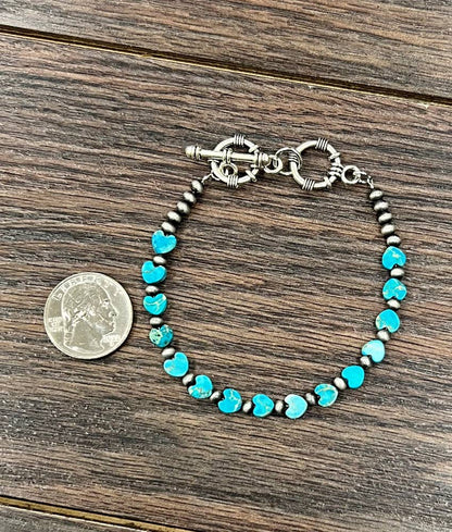 711471, Handmade Heart Gemstone Adjustable Bracelet