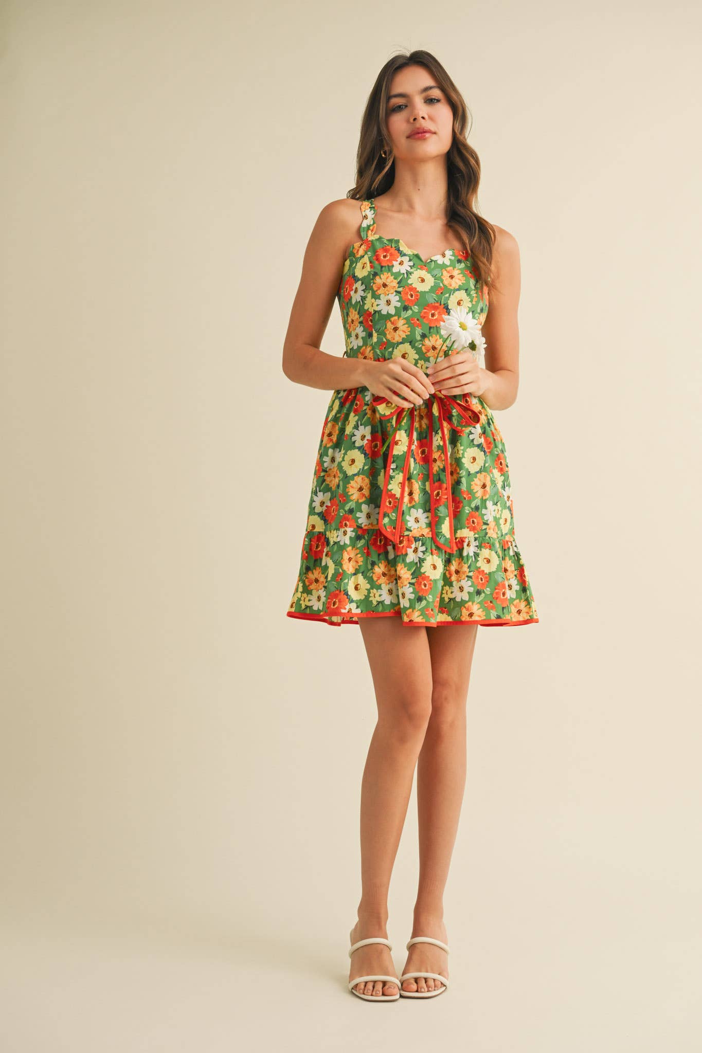 Florence Scalloped Mini Dress