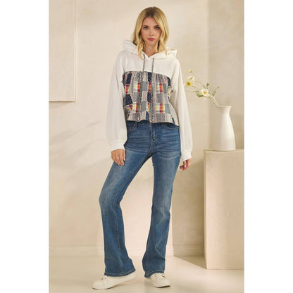 Tessa Cropped Contrast Hoodie