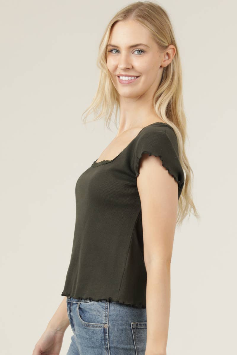 Lettuce Trim Tee- White