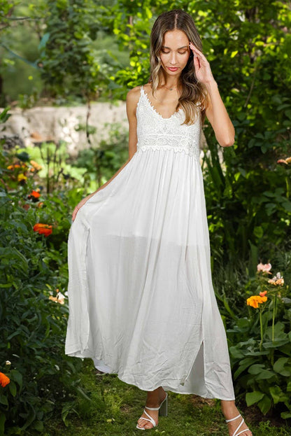 Kendra Side Slit Maxi- White