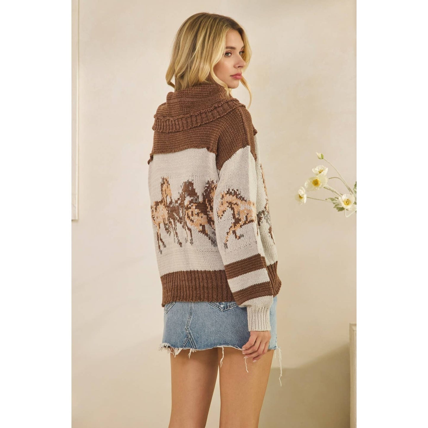 Sweater with Horse Print