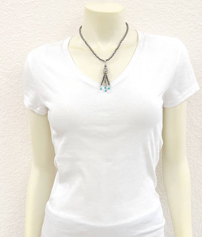 739326, Navajo Bead Tassel Necklace