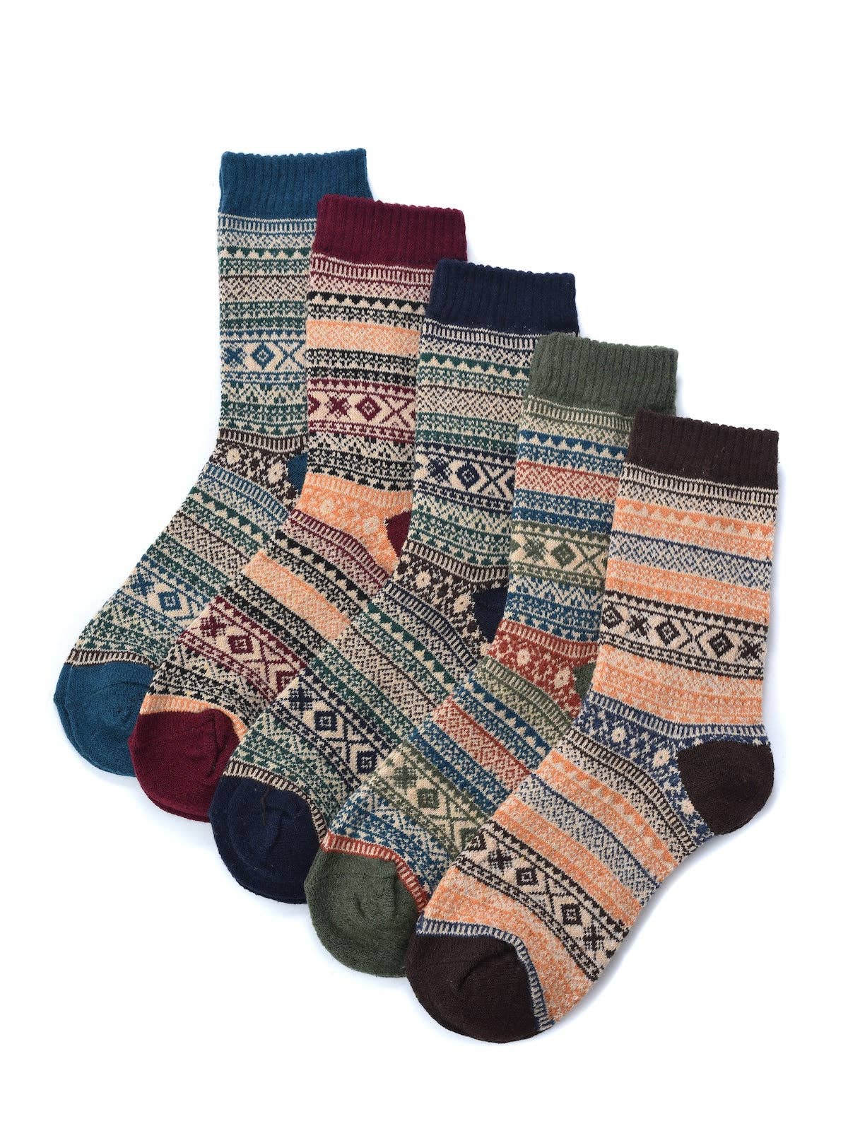 Jewel Tone Bohemian Wool Blend Socks