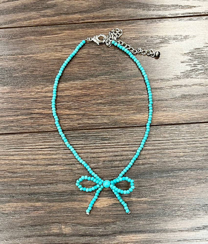 738615, Handmade Ribbon Bow Necklace