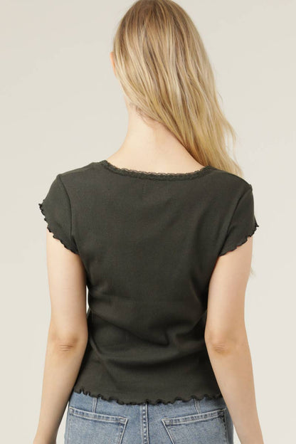 Lettuce Trim Tee- White