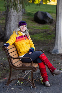 Upcycled Red mixed Sweater Legwarmers #007