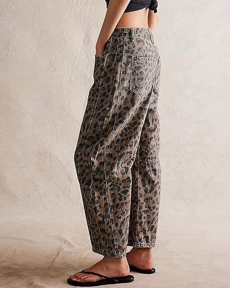 Leopard Barrel Pants 