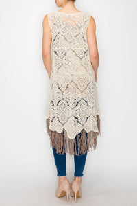 Karlyn Boho Fringe Vest- Natural