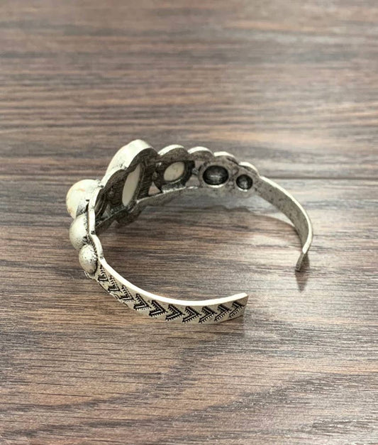 711088, White Turquoise Cuff Bracelet