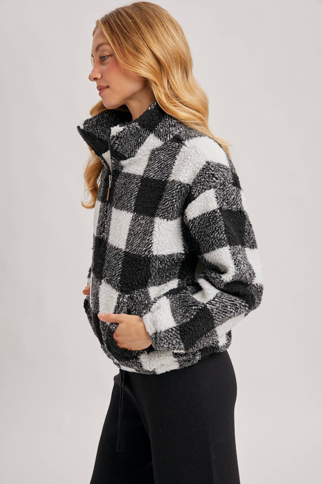 Highlander Plaid Half Zip Jacket