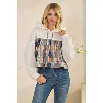 Tessa Cropped Contrast Hoodie