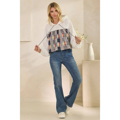 Tessa Cropped Contrast Hoodie