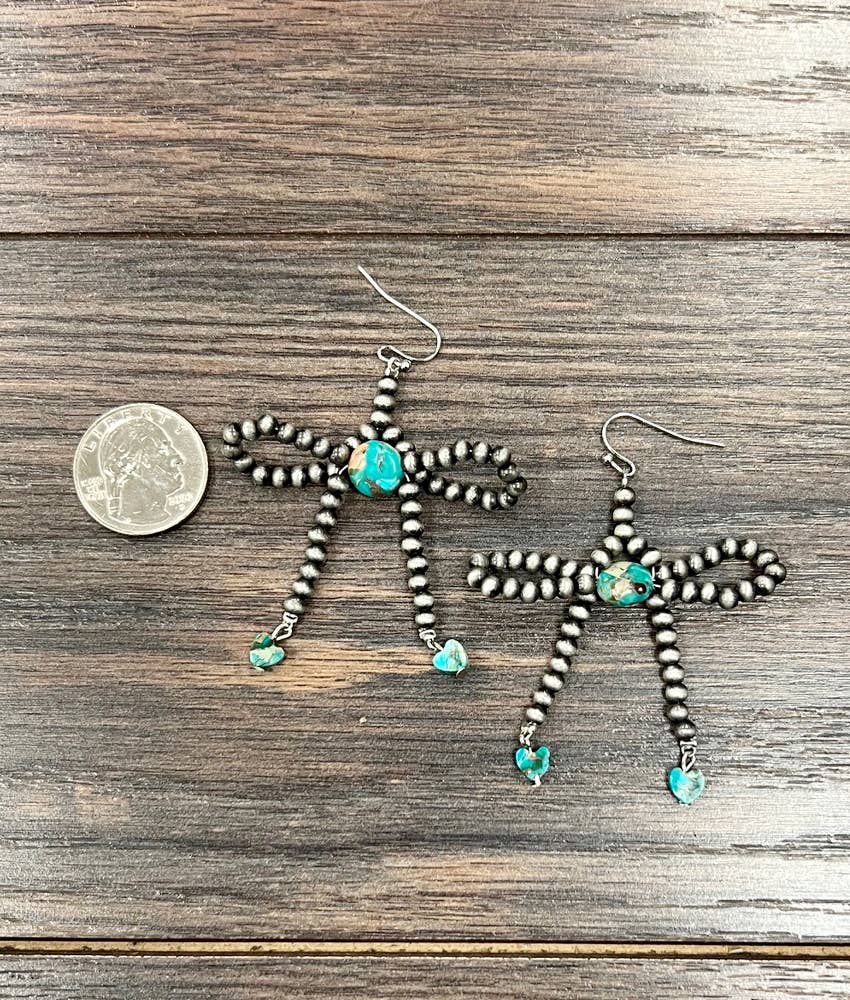 726160, Handmade Ribbon Bow Earrings