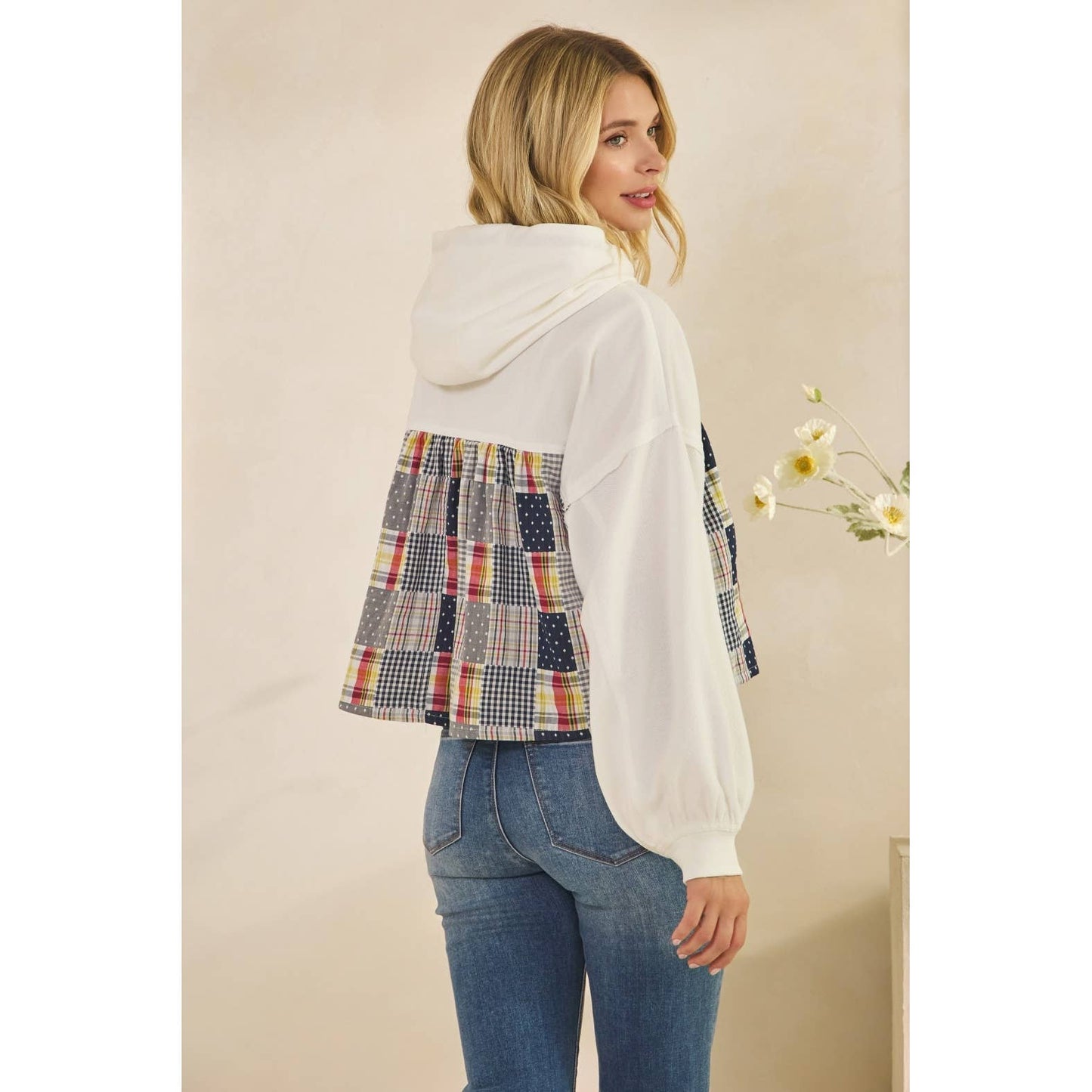 Tessa Cropped Contrast Hoodie