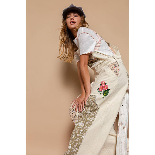 POL August Floral Overalls