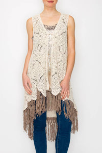 Karlyn Boho Fringe Vest- Natural