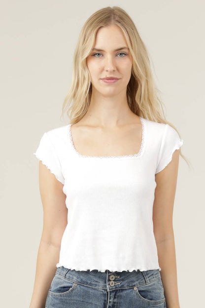 Lettuce Trim Tee- White