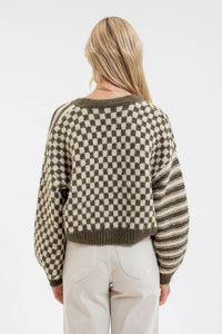 Blair Check & Stripe Cardigan