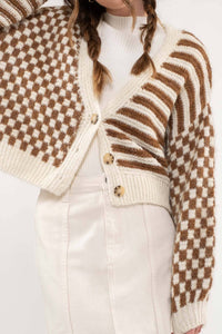 Blair Check & Stripe Cardigan