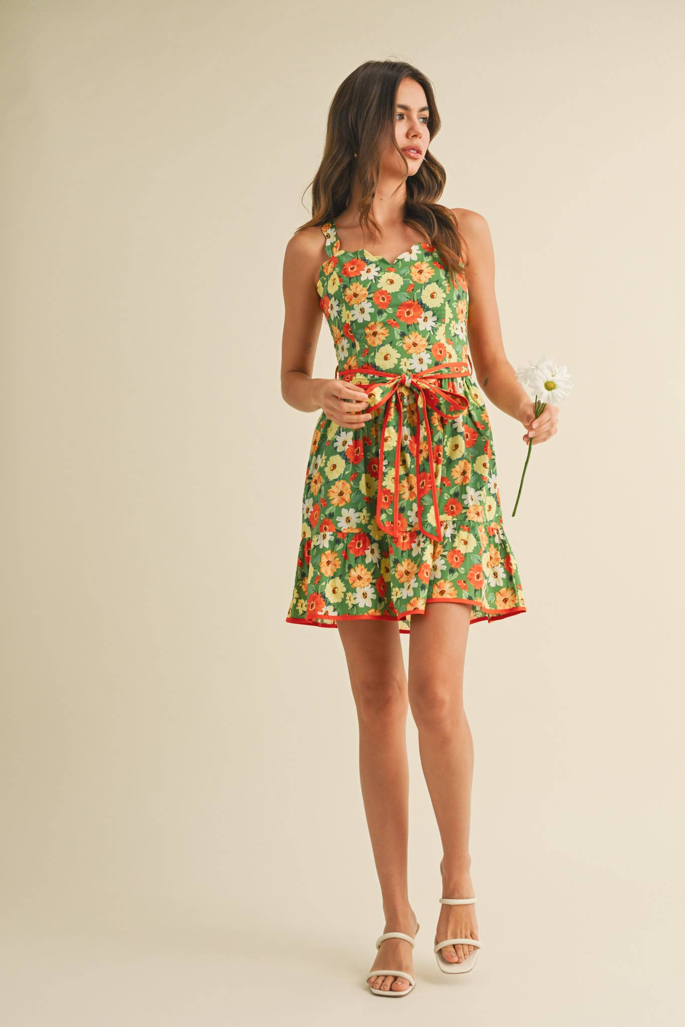 Florence Scalloped Mini Dress