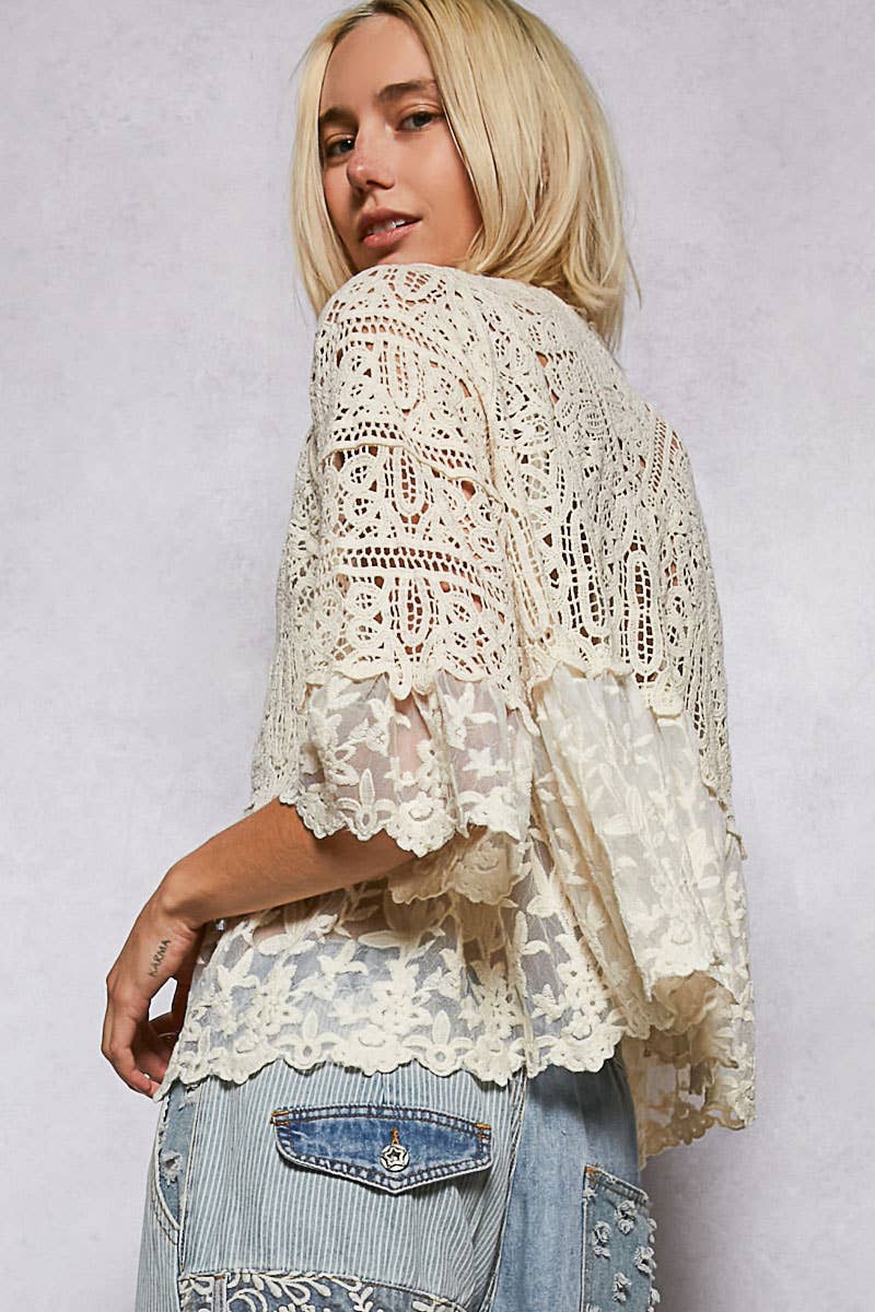 POL Gracin Lace Cardigan