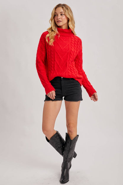 Amorè Red Turtleneck Sweater