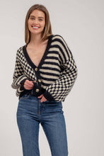 Load image into Gallery viewer, Blair Check &amp; Stripe Cardigan