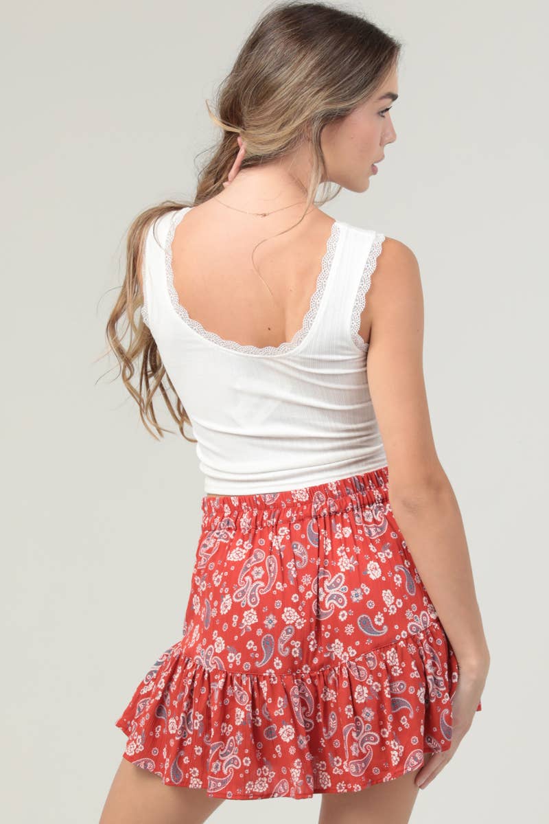 Paisley Print Skort