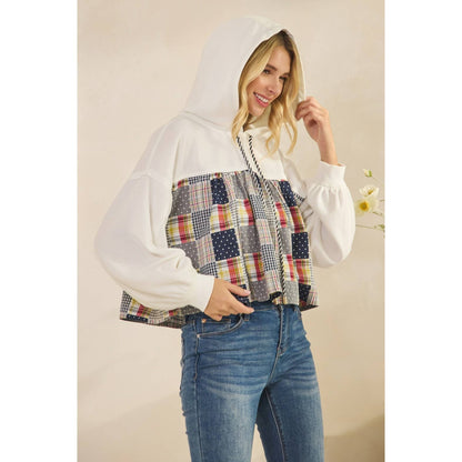 Tessa Cropped Contrast Hoodie