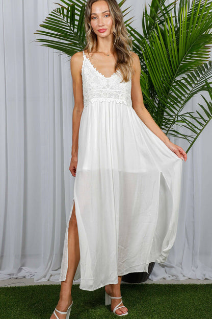 Kendra Side Slit Maxi- White