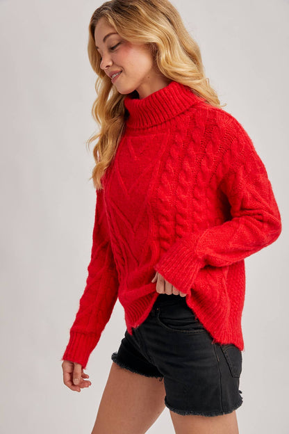 Amorè Red Turtleneck Sweater