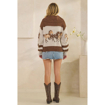Sweater with Horse Print
