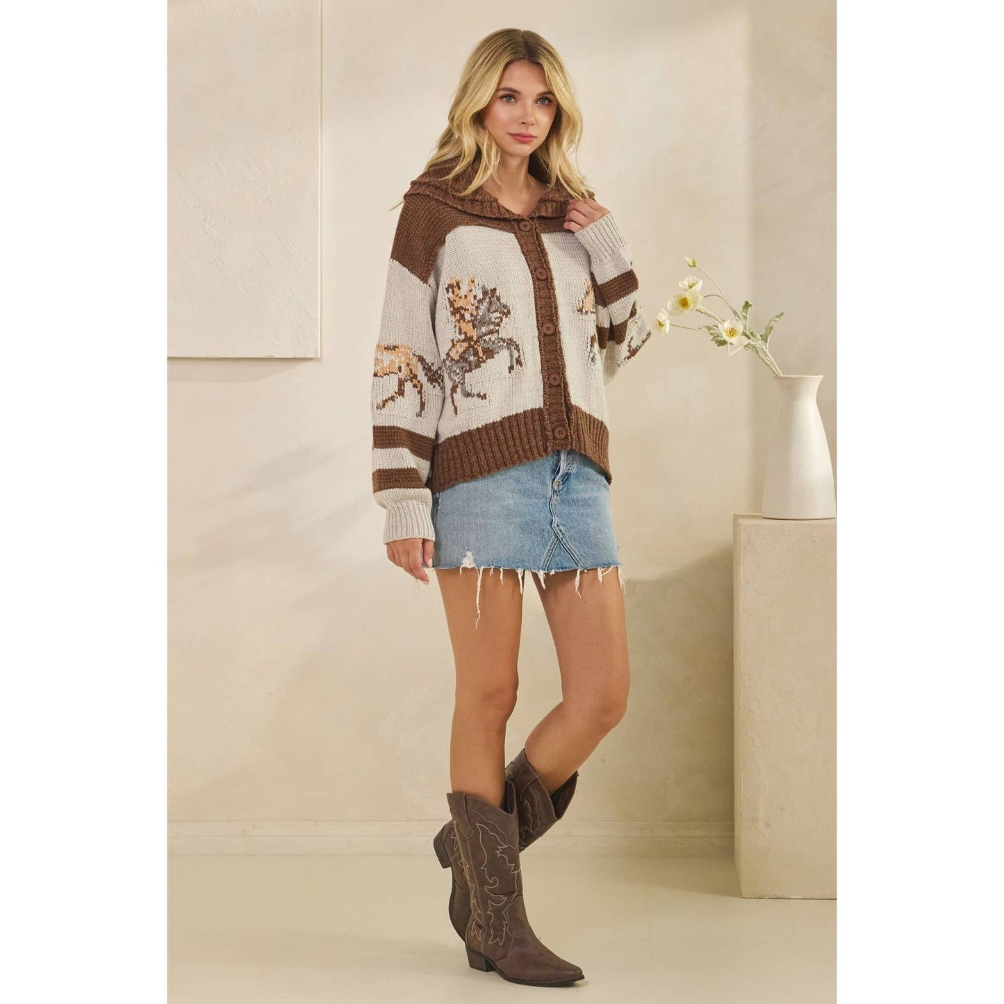 Sweater with Horse Print