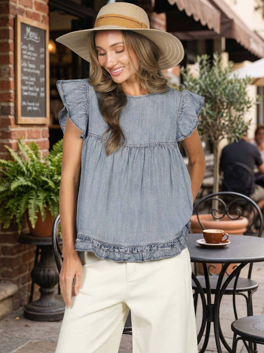 Chany Chambray Top