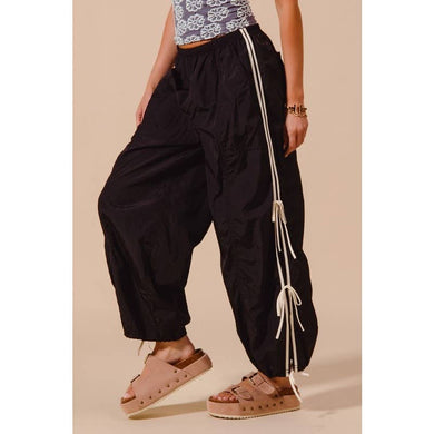 Retro Nylon Wide Leg Joggers