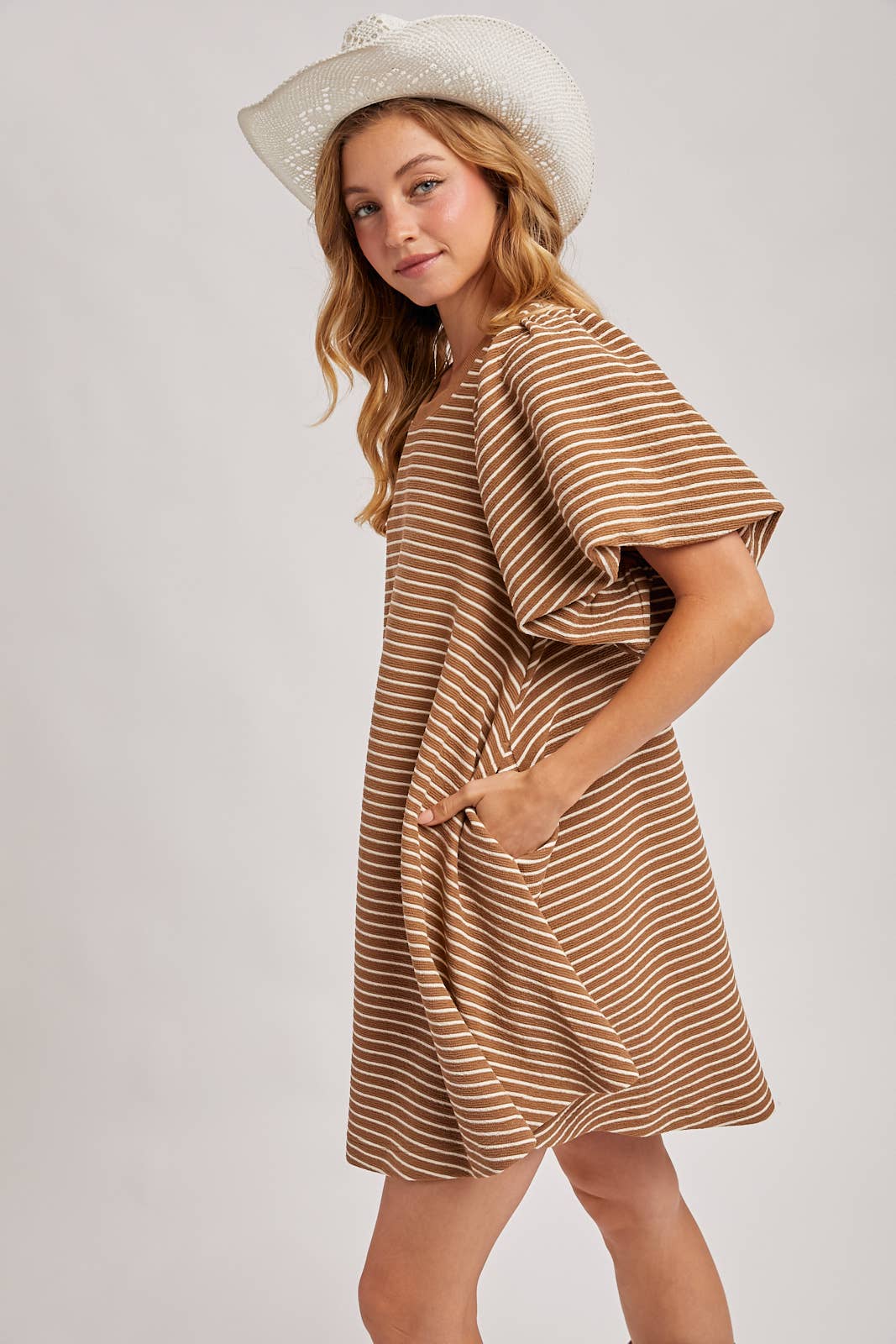 Autumn Stripe Dress- Ginger Snap