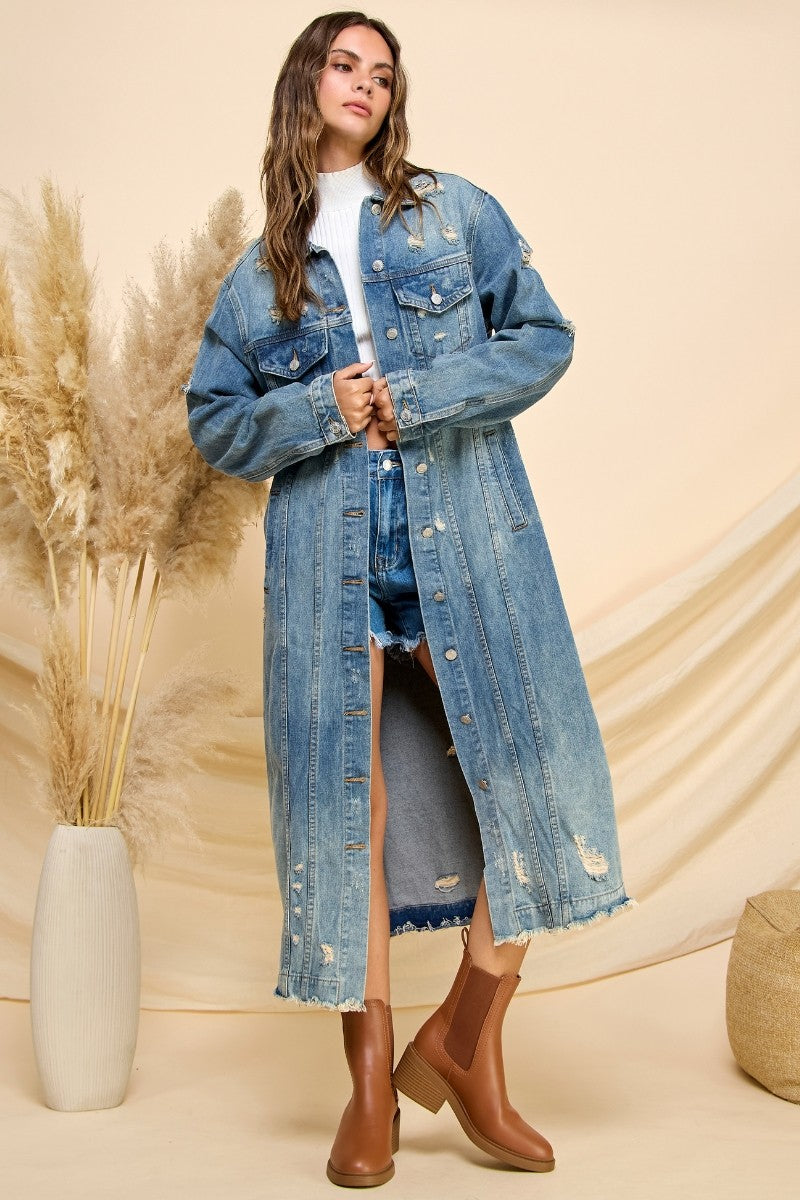 Ava Long Denim Jacket