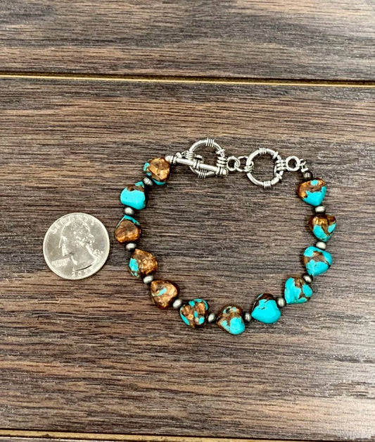711217, Handmade Heart Gemstone Adjustable Bracelet
