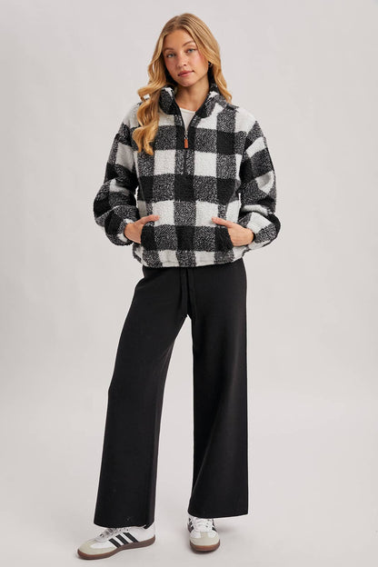 Highlander Plaid Half Zip Jacket