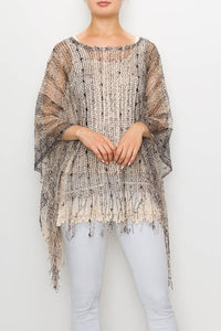 Gypsy Spirit Poncho-Taupe Mix