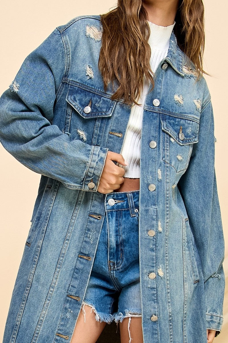 Ava Long Denim Jacket