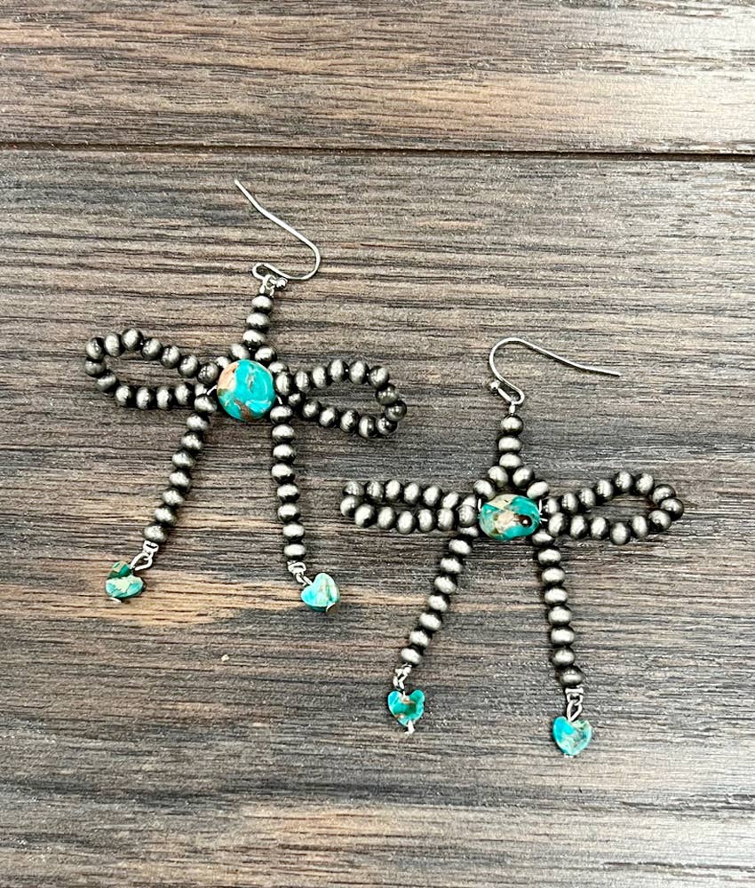 726160, Handmade Ribbon Bow Earrings