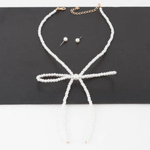 Load image into Gallery viewer, Pearled Ribbon Necklace