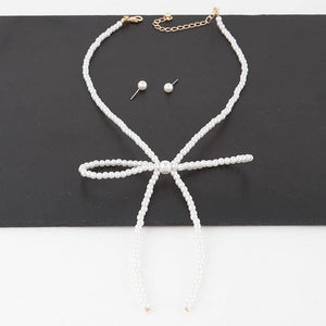 Pearled Ribbon Necklace