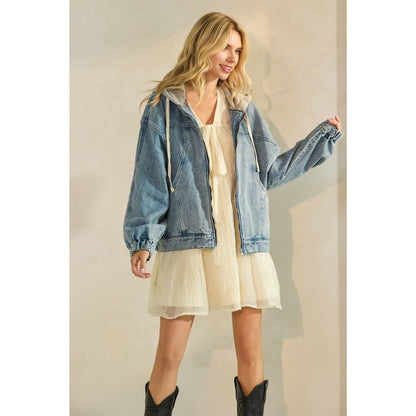 Frankie Hooded Zip Denim Jacket