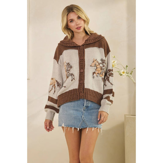 Sweater with Horse Print