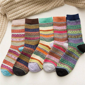 Bohemian Style Wool-Blend Socks