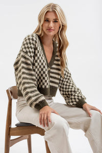 Blair Check & Stripe Cardigan