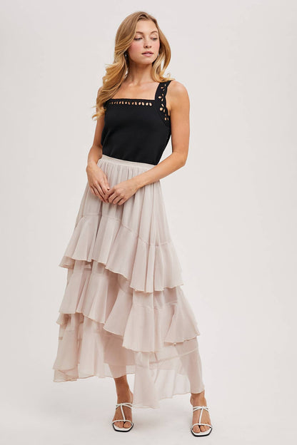 Stella Lined Tiered Skirt
